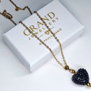 black heart goud ketting