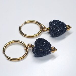 black heart goud oorbellen2