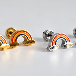 kinderoorbellen regenboog goud zilver