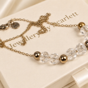 Sister Glow Gold Filled ketting met transparante gefacetteerde details en goudkleurige elementen – Grand Jewellery PM