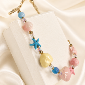 Sunny Pastel Choker met kleurrijke hartjes, kristallen, zeester en schildpad – Grand Jewellery PM